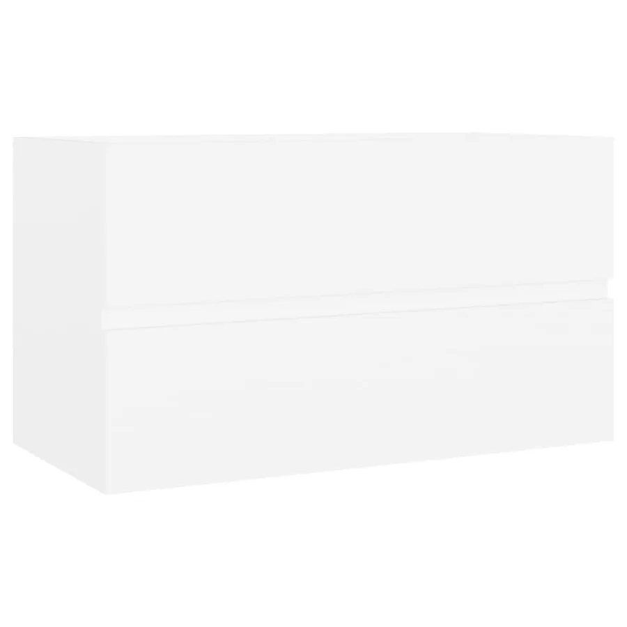 Armoire d'évier avec lavabo intégré blanc bois d'ingénierie - 8