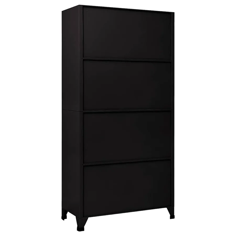 Armoire à casiers Noir 90x40x180 cm Acier - 5