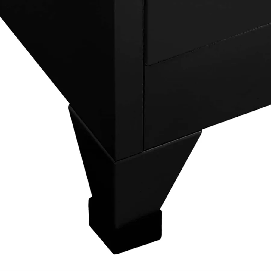 Armoire à casiers Noir 90x40x180 cm Acier - 6