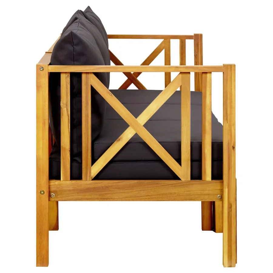 Banc de jardin 3 places et coussins 179 cm Bois d'acacia massif - 3