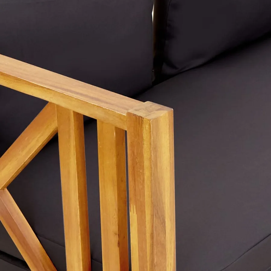 Banc de jardin 3 places et coussins 179 cm Bois d'acacia massif - 7