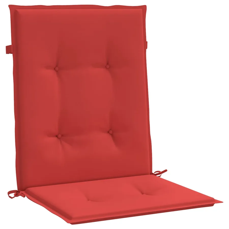 Coussins de chaise de jardin à dossier bas lot de 6 rouge - 5