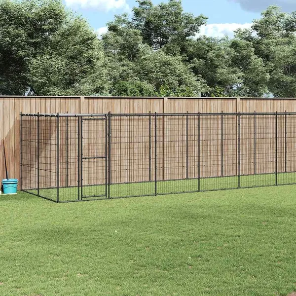 Chenil extérieur Acier avec toit 21,78 m²