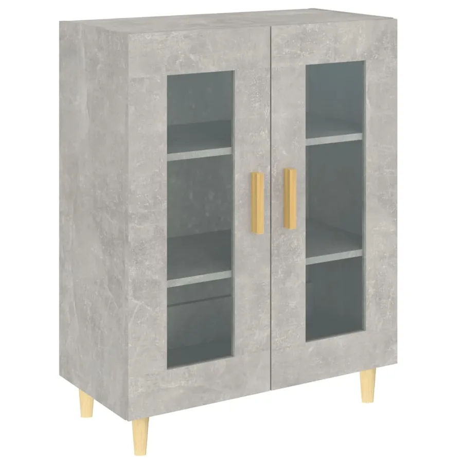 Buffet gris béton 69,5x34x90 cm bois d'ingénierie - 2