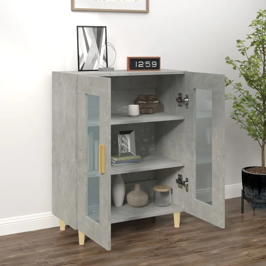 Buffet gris béton 69,5x34x90 cm bois d'ingénierie - 3