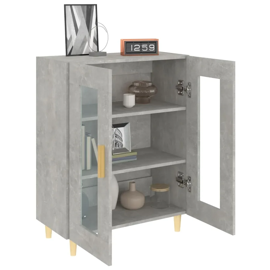 Buffet gris béton 69,5x34x90 cm bois d'ingénierie - 4