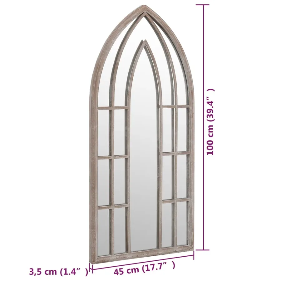 Miroir de jardin Sable 100x45cm Fer pour utilisation extérieure - 6