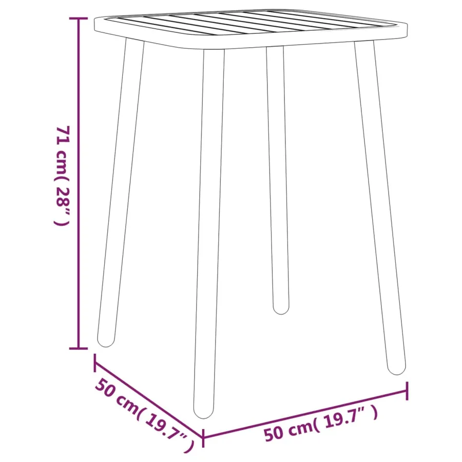 Table de jardin anthracite 50x50x71 cm acier - 6