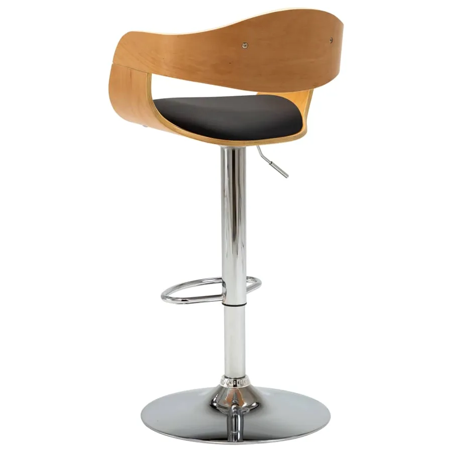 Chaises de bar lot de 2 noir bois courbé et similicuir - 6