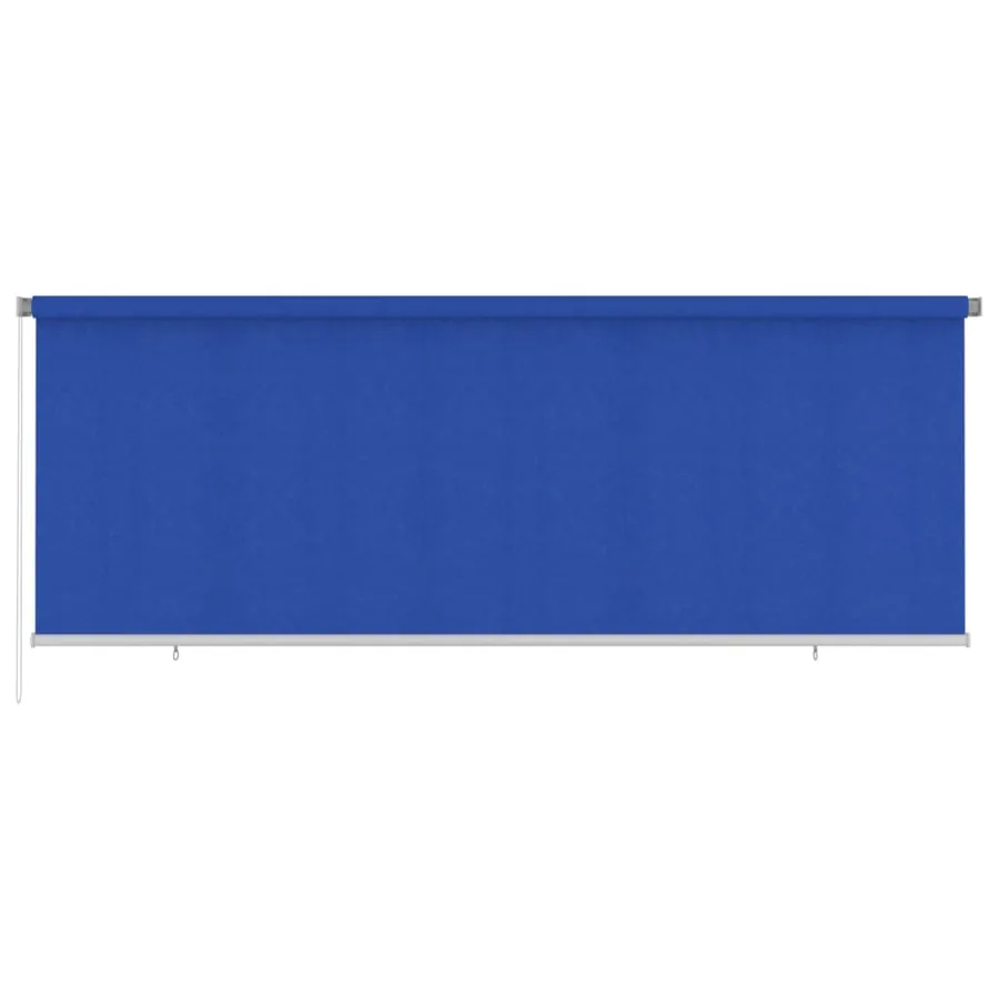 Store roulant d'extérieur 405 (l) x 140 (H) cm bleu HDPE