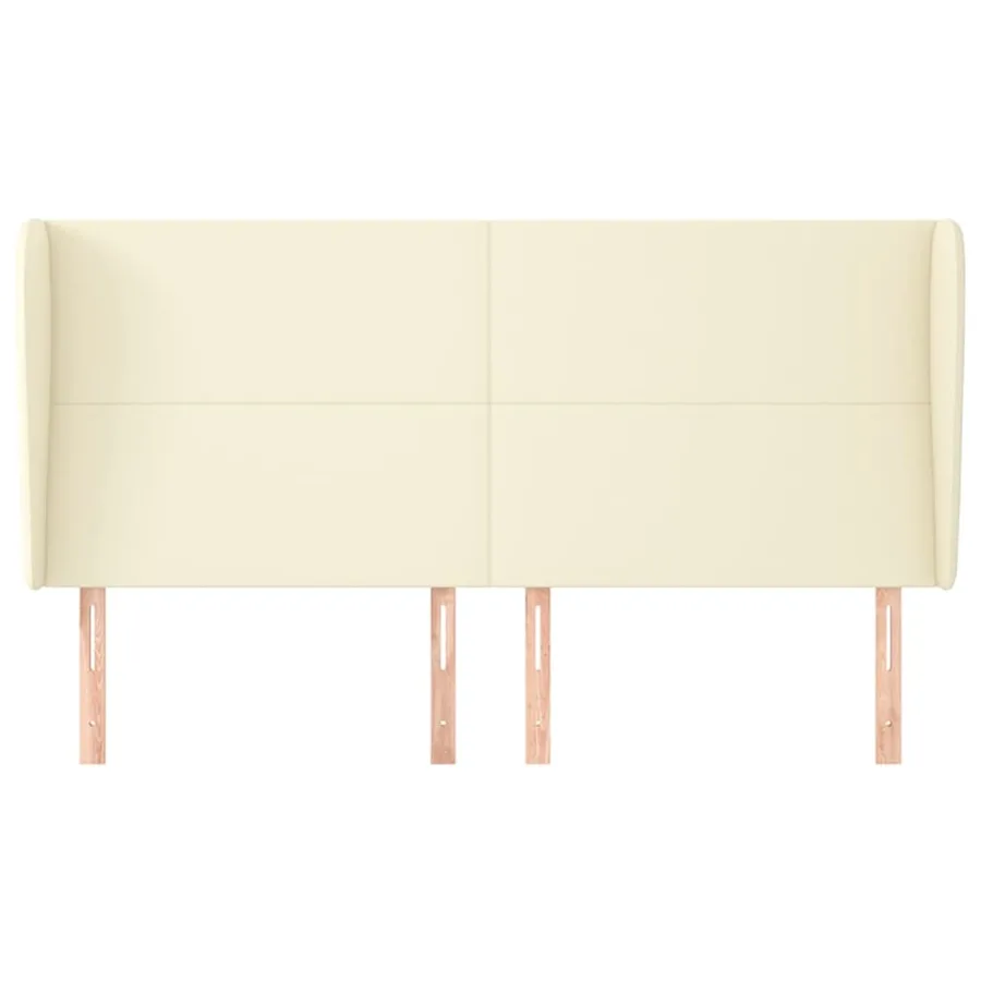 Tête de lit avec oreilles Crème 203x23x118/128 cm Similicuir - 3