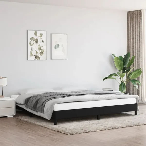 Cadre de lit sans matelas noir 200x200 cm tissu