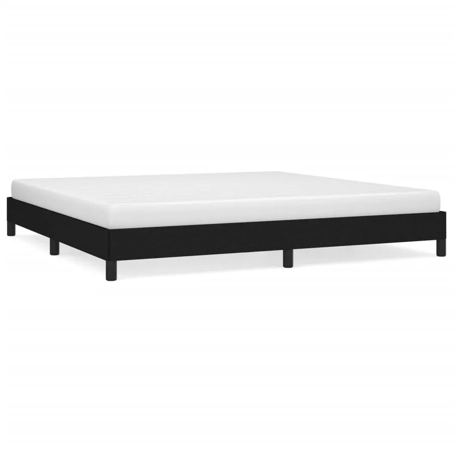 Cadre de lit sans matelas noir 200x200 cm tissu - 2
