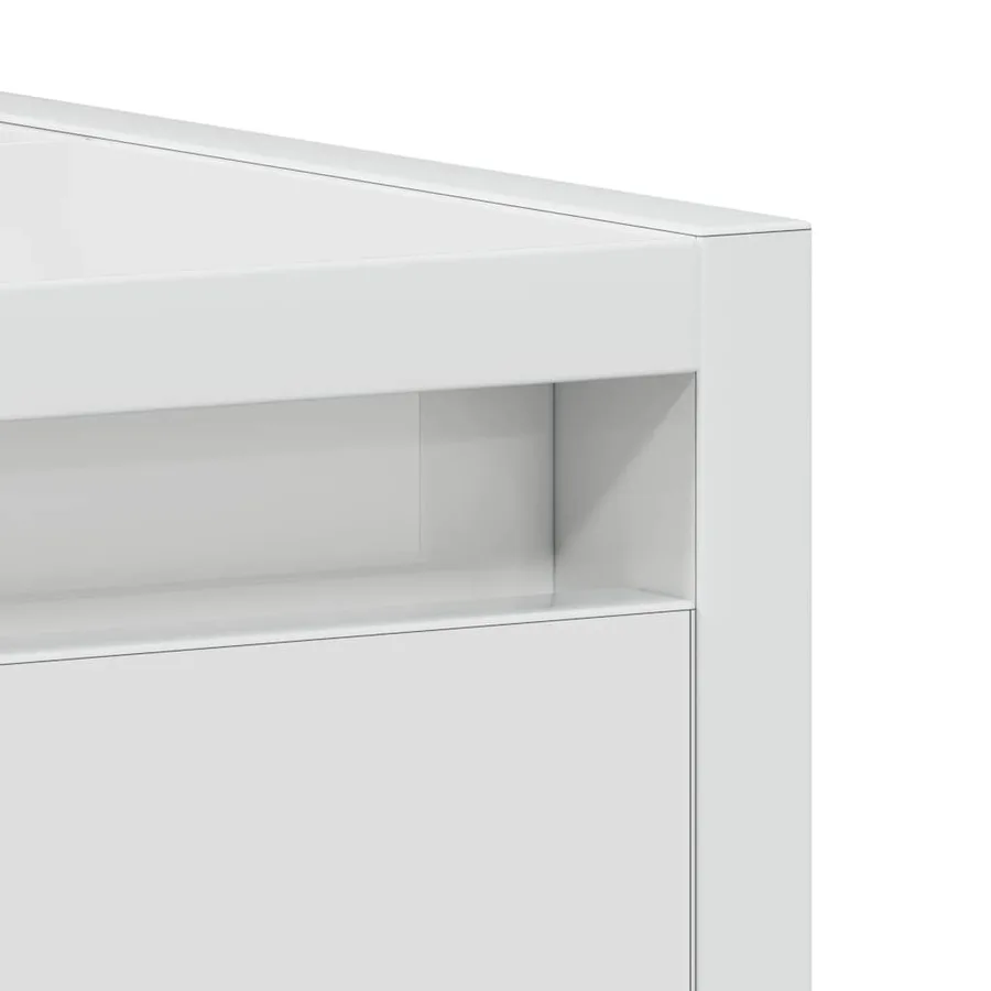 Armoire de salle de bain Blanc brillant Bois d'ingénierie - 10