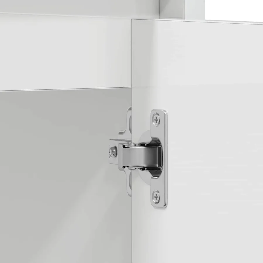 Armoire de salle de bain Blanc brillant Bois d'ingénierie - 11
