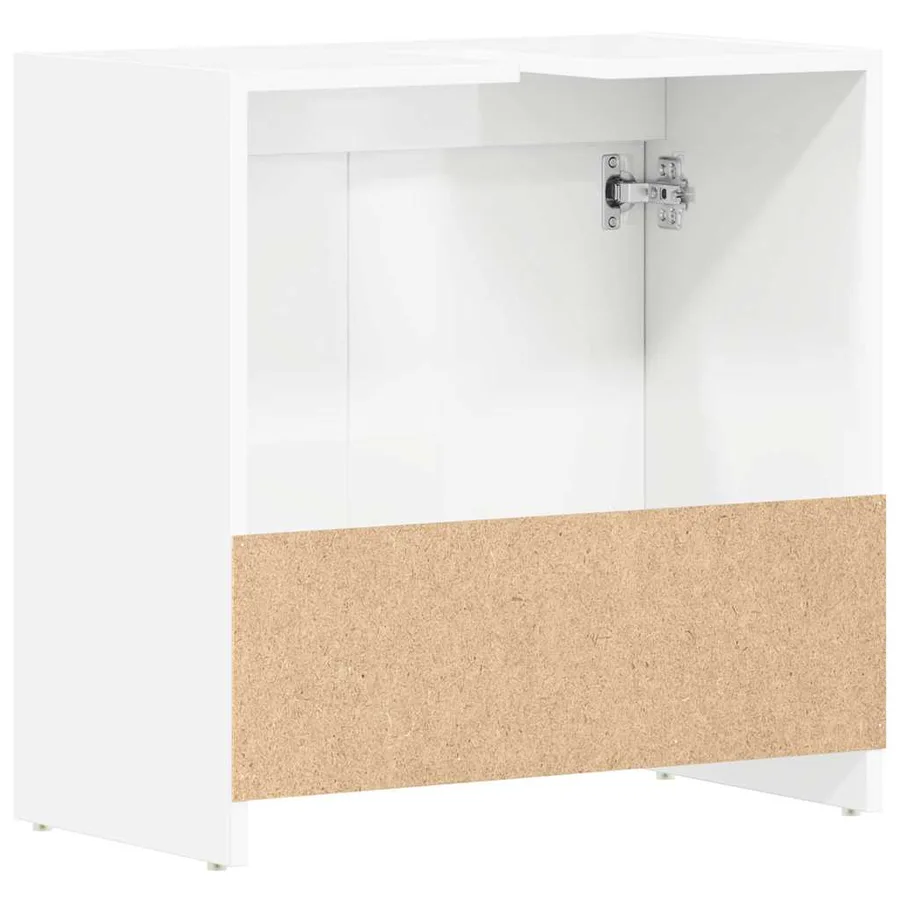 Armoire de salle de bain Blanc brillant Bois d'ingénierie - 8