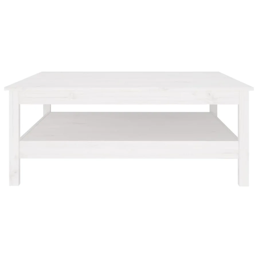 Table basse blanche 100 x 100 x 40 cm Bois de pin massif - 3