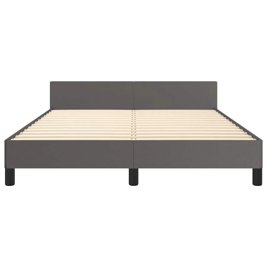 Cadre de lit avec tête de lit sans matelas gris 140x200 cm - 5
