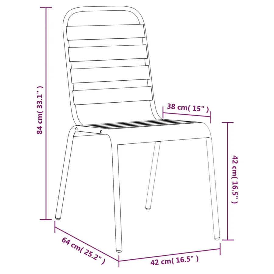 Ensemble à manger de jardin 9 pcs anthracite acier - 10