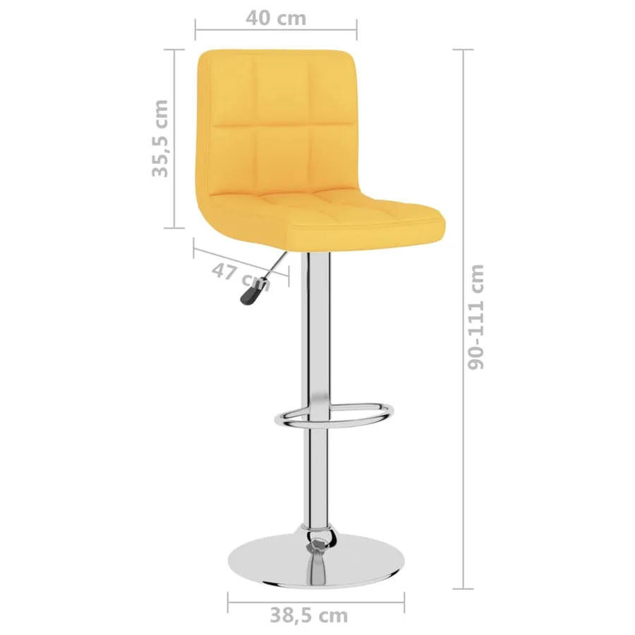 Tabourets de bar lot de 2 jaune moutarde tissu - 10