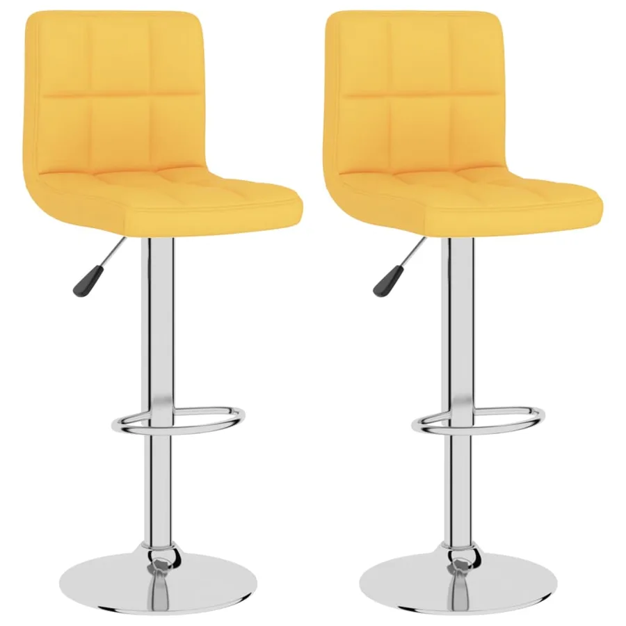 Tabourets de bar lot de 2 jaune moutarde tissu - 2