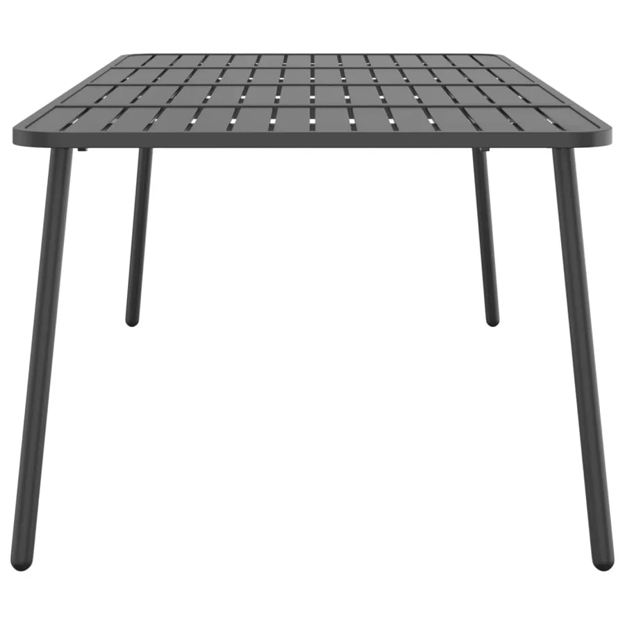 Table de jardin anthracite 200x100x71 cm acier - 4