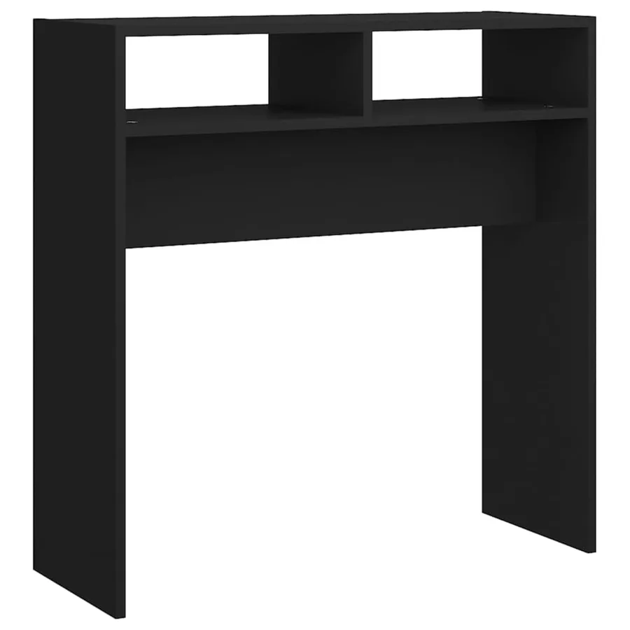 Table console noir 78x30x80 cm bois d'ingénierie - 2