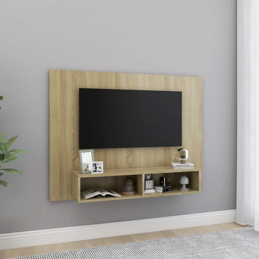 Meuble TV mural Chêne Sonoma 120x23,5x90 cm Bois d’ingénierie