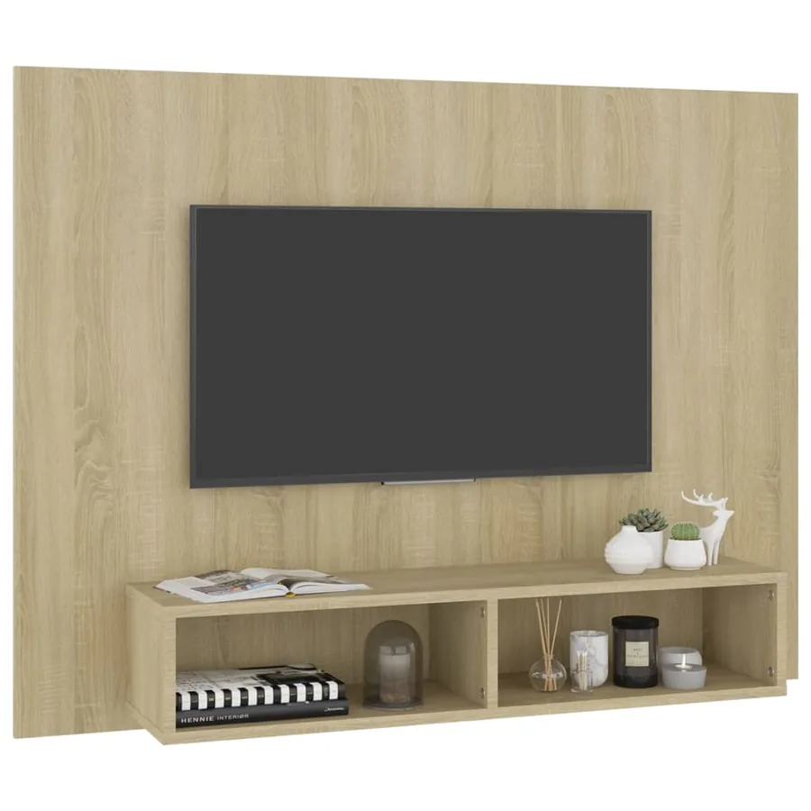 Meuble TV mural Chêne Sonoma 120x23,5x90 cm Bois d’ingénierie - 5