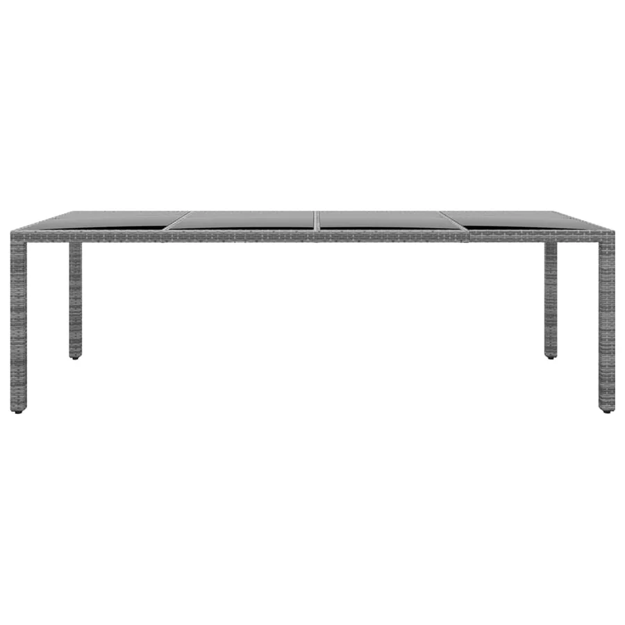 Table de jardin 250x100x75 cm Verre trempé et Résine tressée - 2