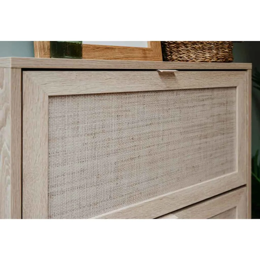 Finori Commode Bali 03A Chêne sonoma et impression de canne - 4