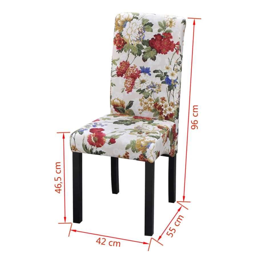 Chaises à manger lot de 2 multicolore tissu - 7
