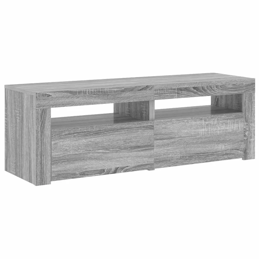 Meuble TV avec lumières LED sonoma gris 120x35x40 cm - 6