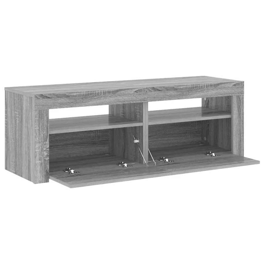 Meuble TV avec lumières LED sonoma gris 120x35x40 cm - 7