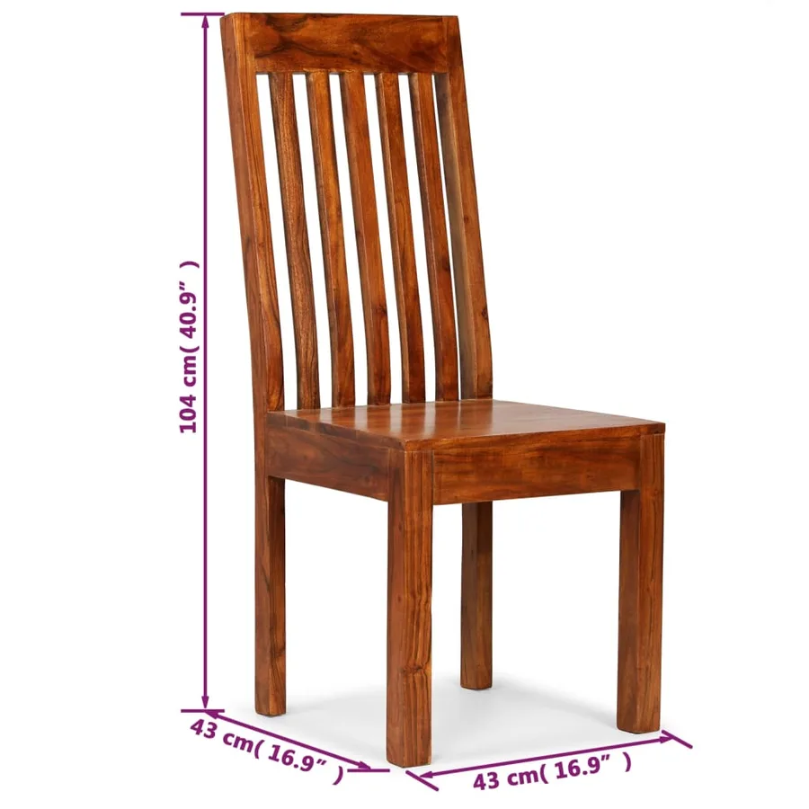 Chaises à manger lot de 4 bois massif moderne - 10