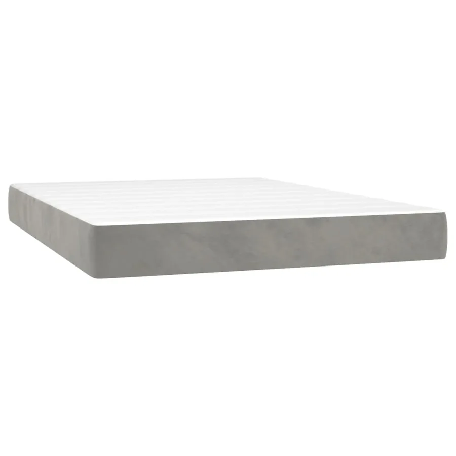 Sommier à lattes de lit avec matelas LED Gris clair 140x200 cm - 6