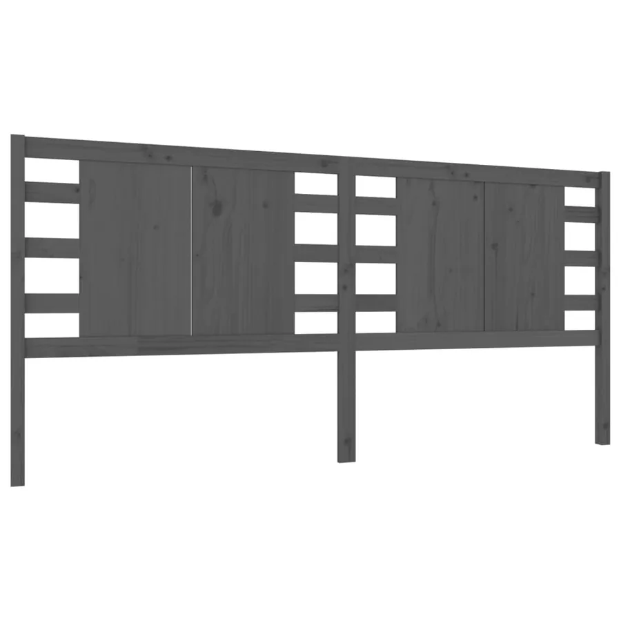 Tête de lit Gris 166x4x100 cm Bois massif de pin - 2
