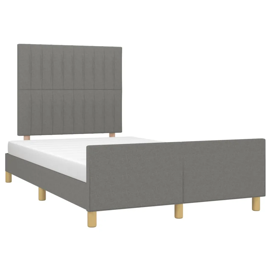 Cadre de lit sans matelas gris foncé 120x200 cm tissu - 3