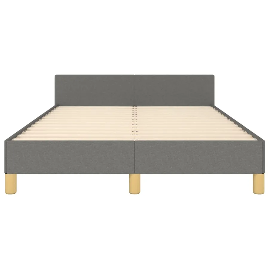 Cadre de lit sans matelas gris foncé 120x200 cm tissu - 6