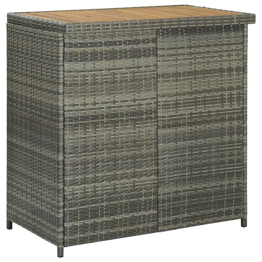 Ensemble de bar 3 pcs Résine tressée Gris - 4
