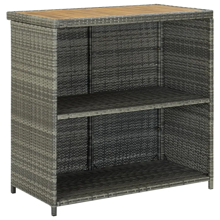 Ensemble de bar 3 pcs Résine tressée Gris - 5