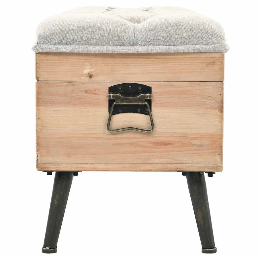 Banc de rangement 110 cm Bois de sapin massif - 3