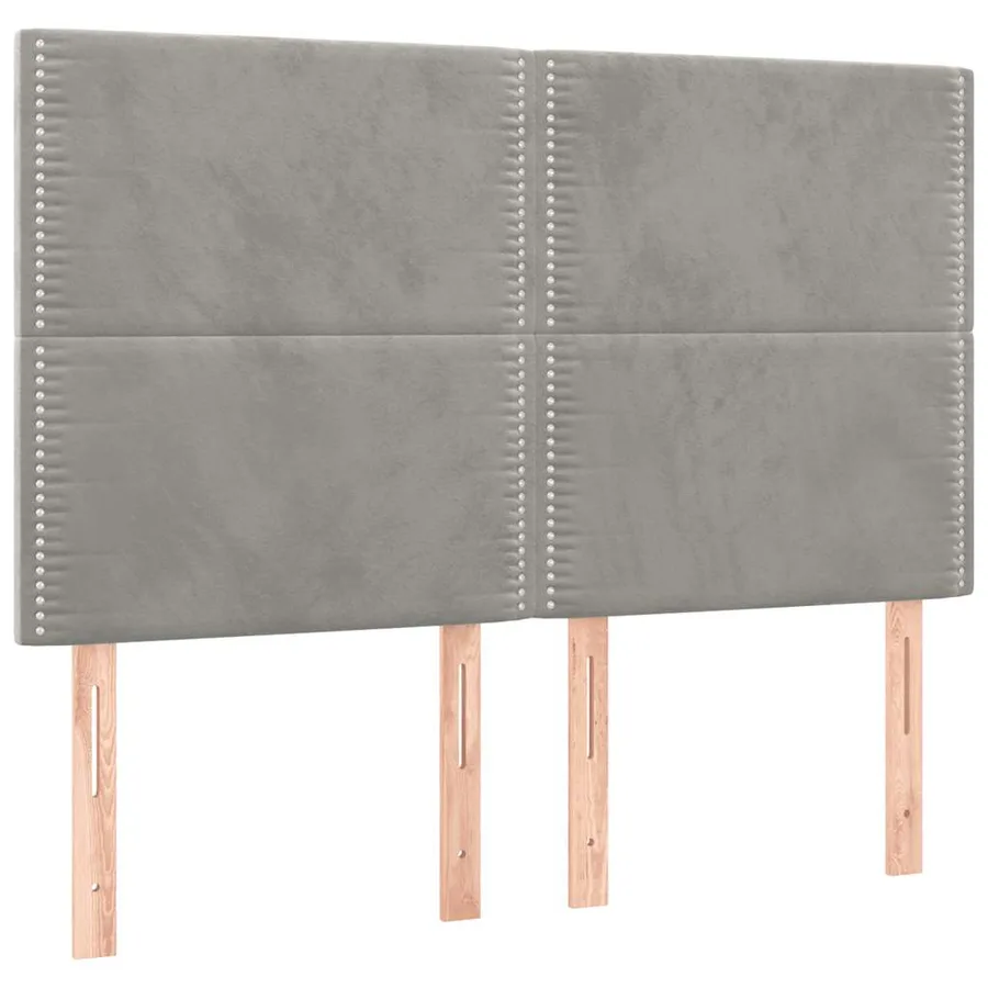 Tête de lit à LED Gris clair 144x5x118/128 cm Velours - 4