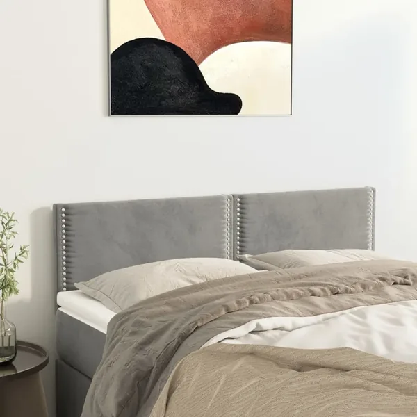 Têtes de lit Gris clair 144x5x78/88 cm Velours