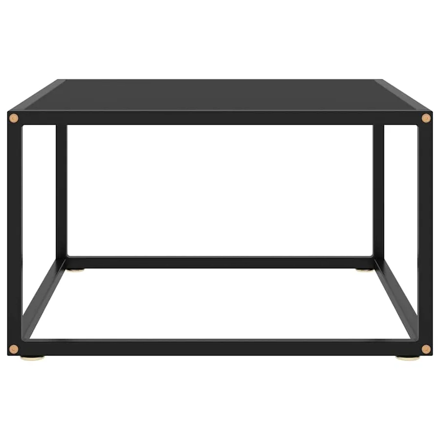 Table basse Noir avec verre noir 60x60x35 cm - 2
