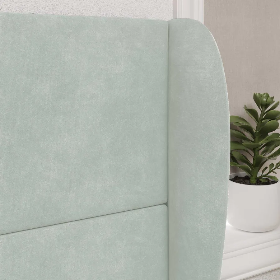 Oreille de tête de lit Gris clair 80 x 23 x 6 cm Velours - 4