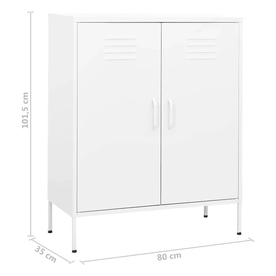 Armoire de rangement Blanc 80x35x101,5 cm Acier - 9