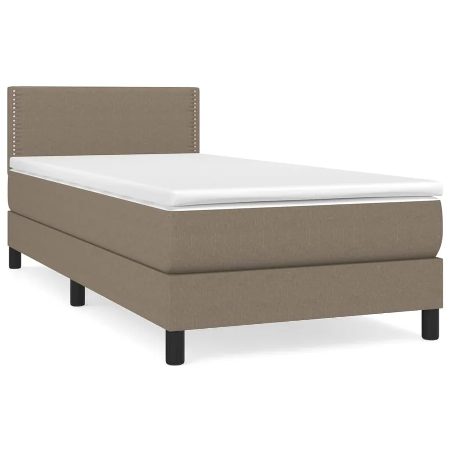 Sommier à lattes de lit avec matelas Taupe 90x200 cm Tissu - 2