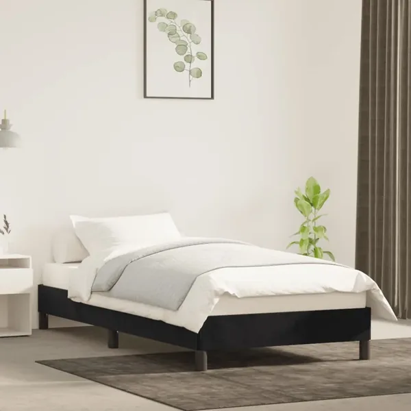 Cadre de lit sans matelas noir 90x190 cm velours
