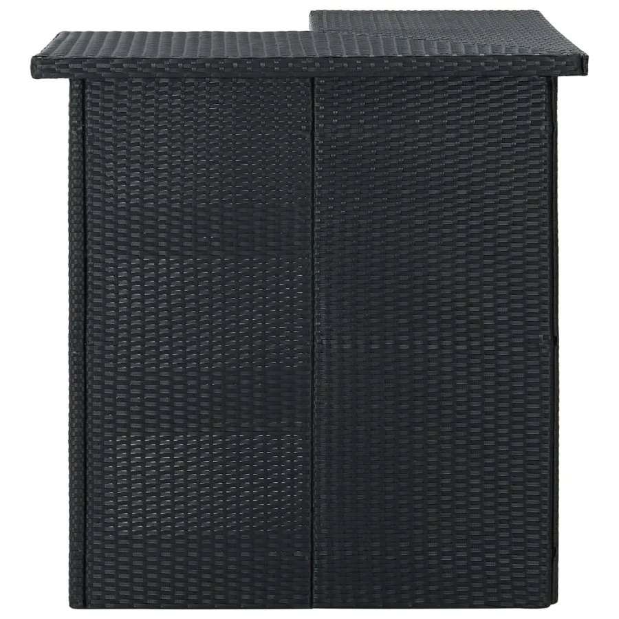 Table d'angle de bar Noir 100x50x105 cm Résine tressée - 2